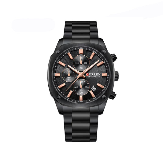 CURREN 8490 Chronograph Stainless Steel Men’s Watch-Black