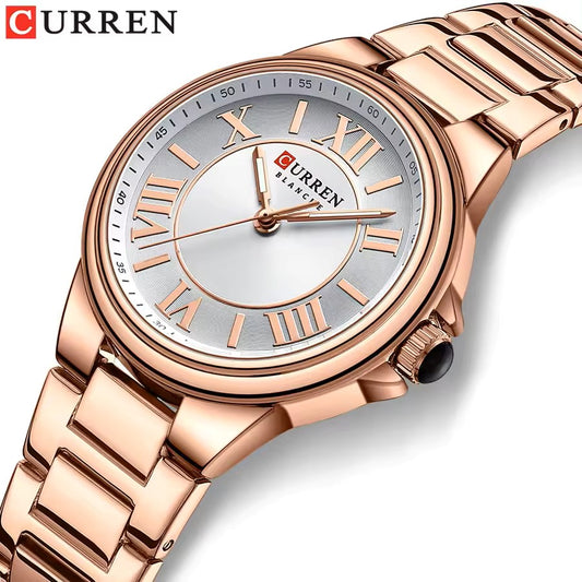 CURREN 9091 Elegant Quartz Stainless Steel Ladies Watch-Rose Gold