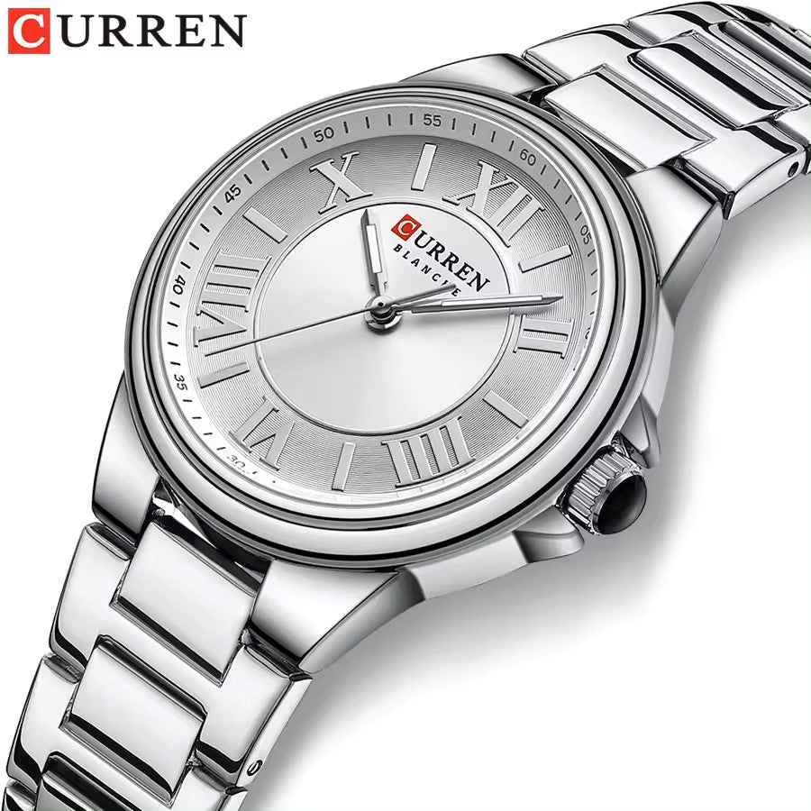 CURREN 9091 Elegant Quartz Stainless Steel Ladies Watch-Silver