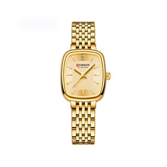 CURREN 9093 Luxury Square Stainless Steel Ladies Watch-Gold