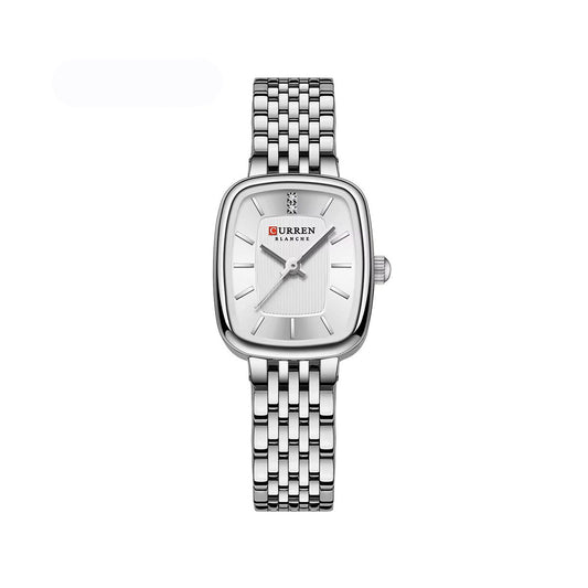 CURREN 9093 Luxury Square Stainless Steel Ladies Watch-Silver