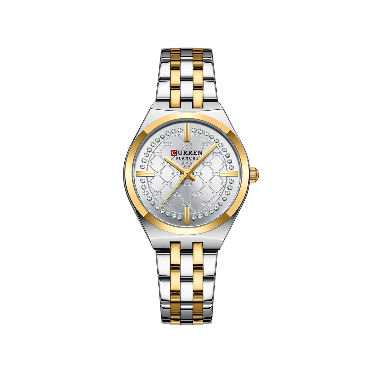 CURREN 9096 New Luxury Quartz Stainless Steel Ladies Watch-White