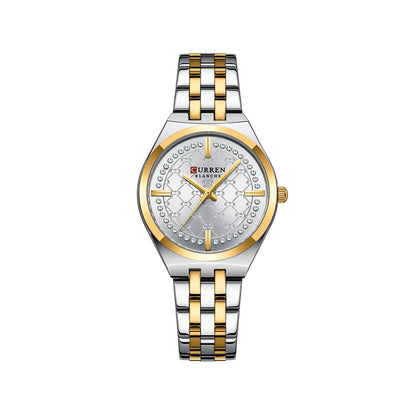 CURREN 9096 New Luxury Quartz Stainless Steel Ladies Watch-White