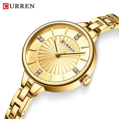 CURREN 9097 Quartz Latest Fashion Elegant Ladies Watch-Gold