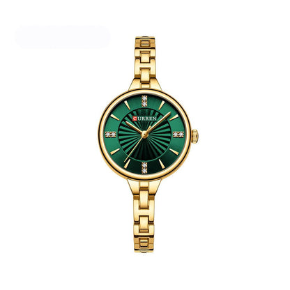 CURREN 9097 Quartz Latest Fashion Elegant Ladies Watch-Gold Green