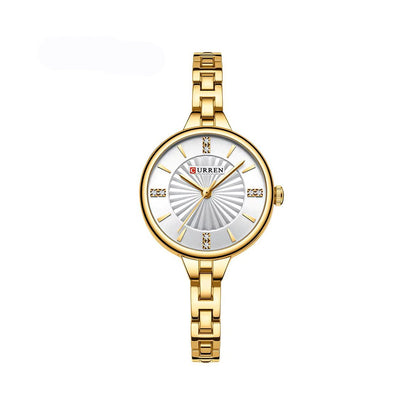 CURREN 9097 Quartz Latest Fashion Elegant Ladies Watch-Gold White
