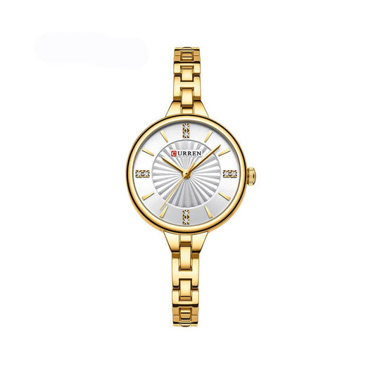 CURREN 9097 Quartz Latest Fashion Elegant Ladies Watch-Gold White