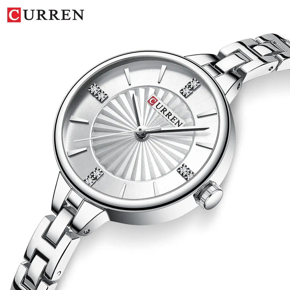 CURREN 9097 Quartz Latest Fashion Elegant Ladies Watch-Silver