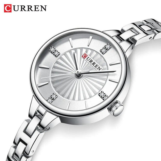 CURREN 9097 Quartz Latest Fashion Elegant Ladies Watch-Silver