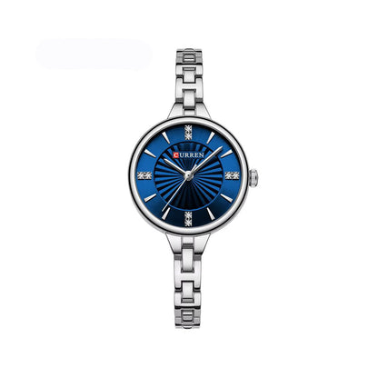 CURREN 9097 Quartz Latest Fashion Elegant Ladies Watch-Silver Blue