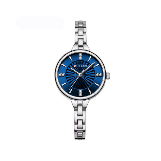 CURREN 9097 Quartz Latest Fashion Elegant Ladies Watch-Silver Blue