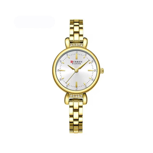 CURREN 9098 Elegant Exclusive Quartz Ladies Watch-Gold White