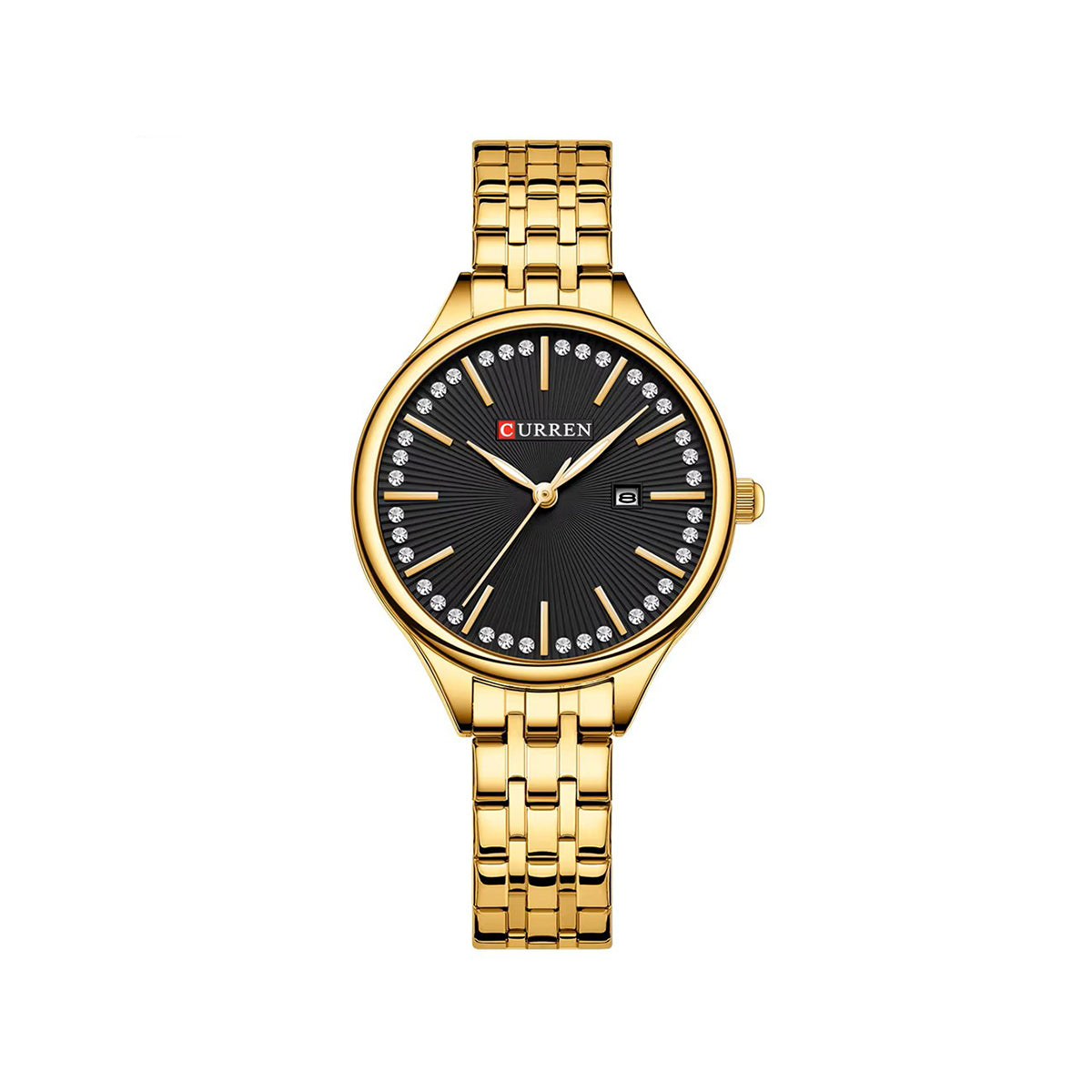 CURREN 9099 Small Dial Simple Stainless Steel Ladies Watch-Gold Black