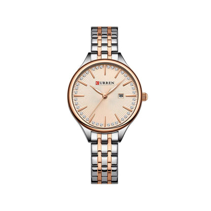 CURREN 9099 Small Dial Simple Stainless Steel Ladies Watch-Rose gold