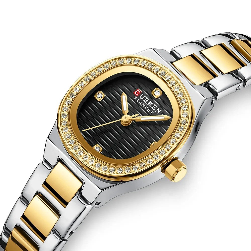 CURREN 9101 Casual Quartz Stainless Steel Luminous Ladies Watch-Black