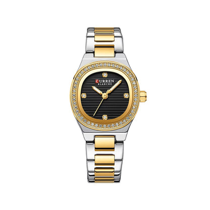 CURREN 9101 Casual Quartz Stainless Steel Luminous Ladies Watch-Black