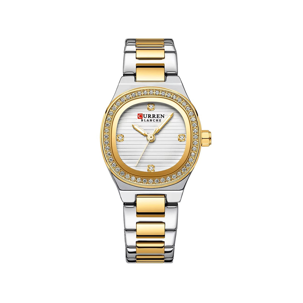 CURREN 9101 Casual Quartz Stainless Steel Luminous Ladies Watch-White