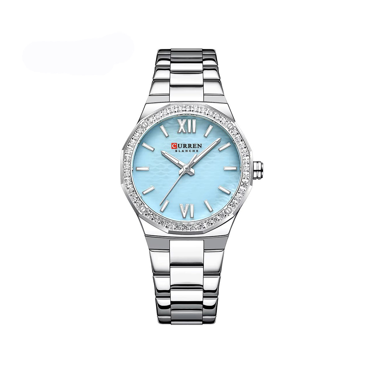 CURREN 9103 Fashion Luminous Quartz Stainless Steel Ladies Watch-Silver Blue