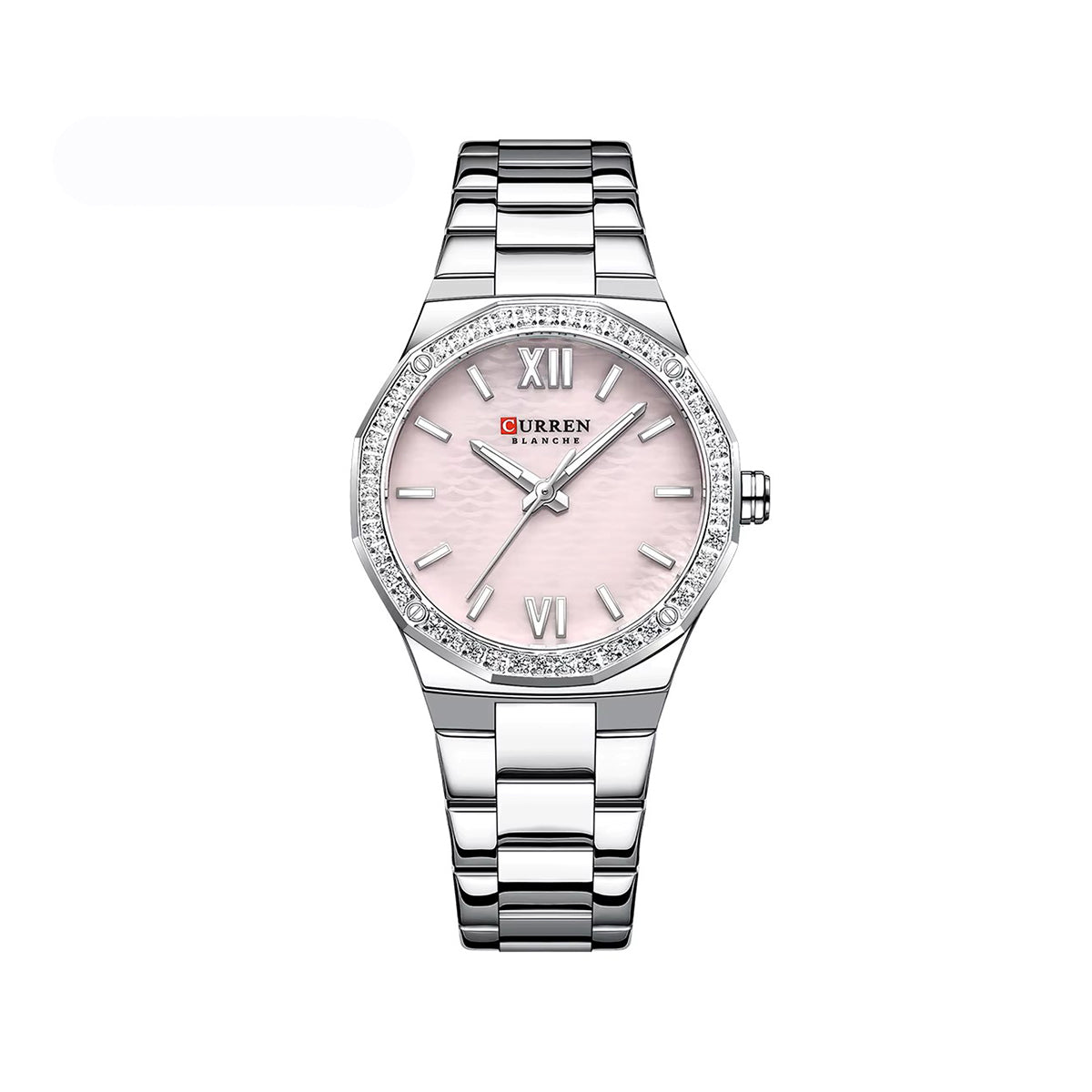 CURREN 9103 Fashion Luminous Quartz Stainless Steel Ladies Watch-Silver Pink