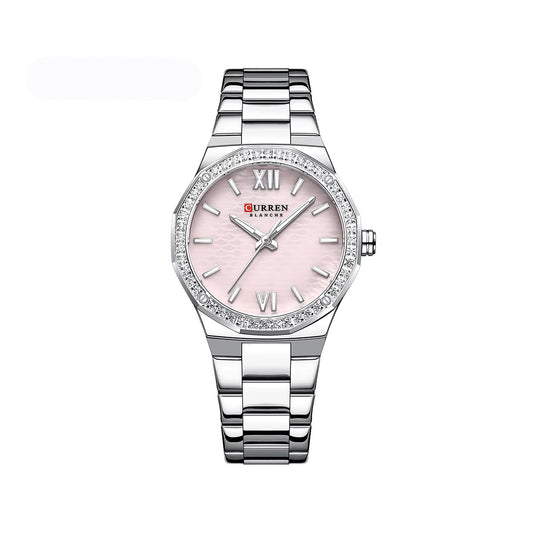 CURREN 9103 Fashion Luminous Quartz Stainless Steel Ladies Watch-Silver Pink