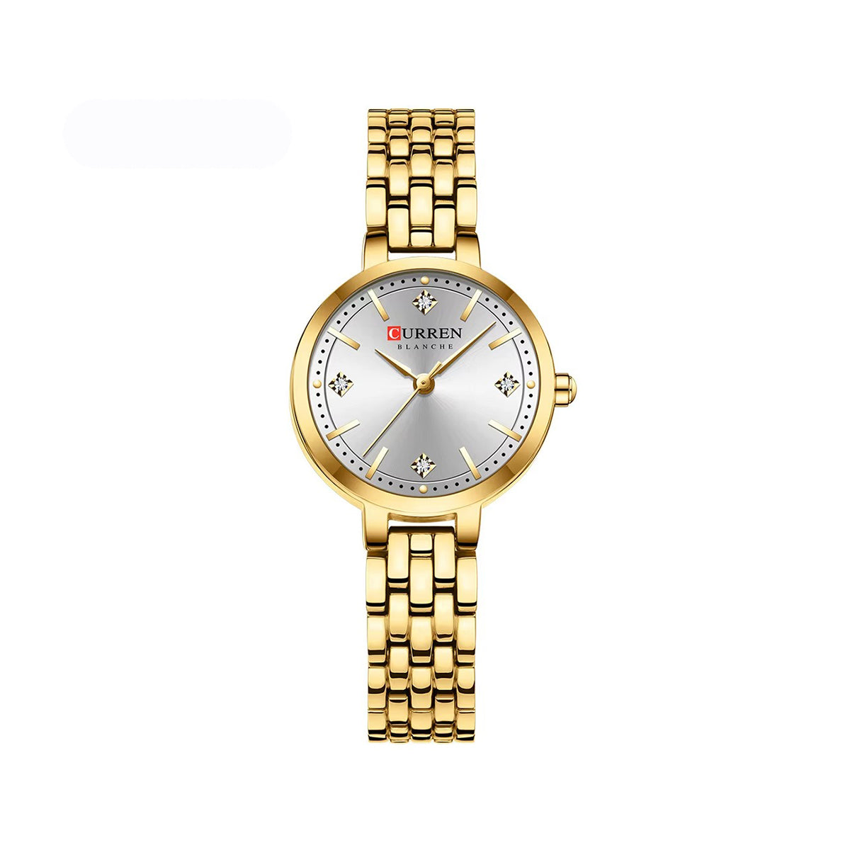 CURREN 9106 Luxury Stone Quartz Ladies Watch-Gold White