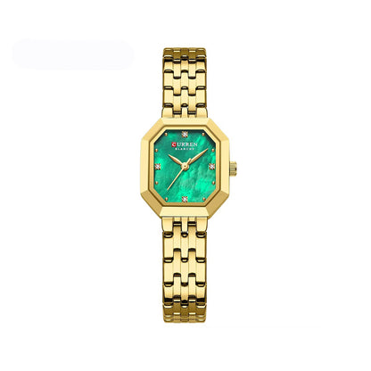 CURREN 9108 New Casual Quartz Ladies Watch-Gold green