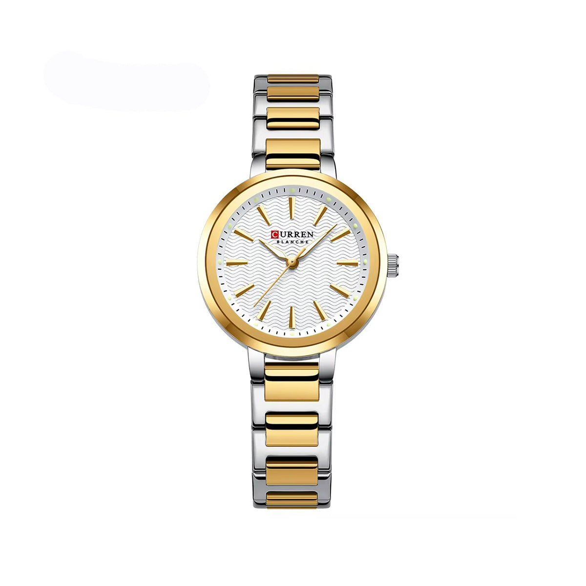 CURREN 9109 New Arrival Elegant Fashion Ladies Watch-Gold White