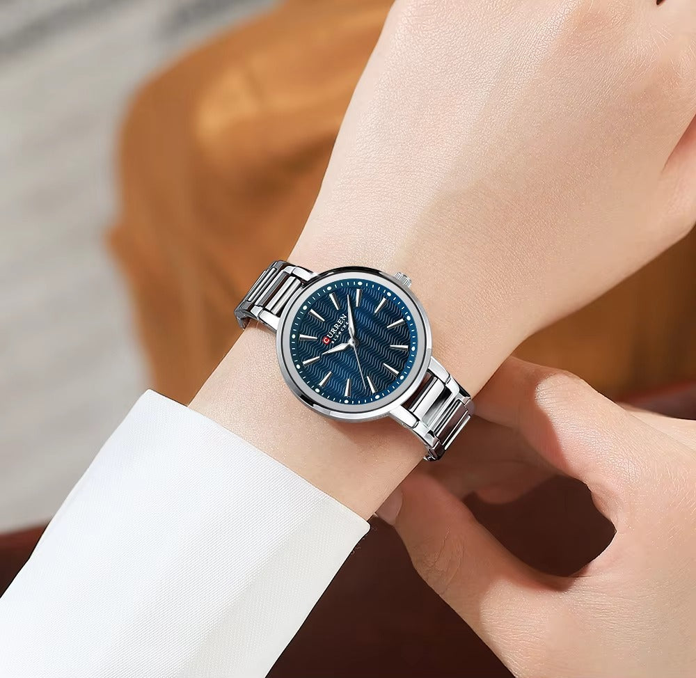 CURREN 9109 New Arrival Elegant Fashion Ladies Watch-Silver Blue