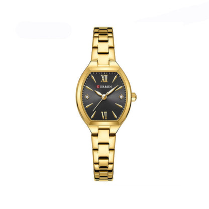 CURREN 9112 Women’s Stainless Steel Watch – Gold & Black Elegant Design