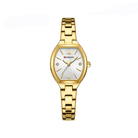 CURREN 9112 Women’s Stainless Steel Watch – Gold & White Elegant Design