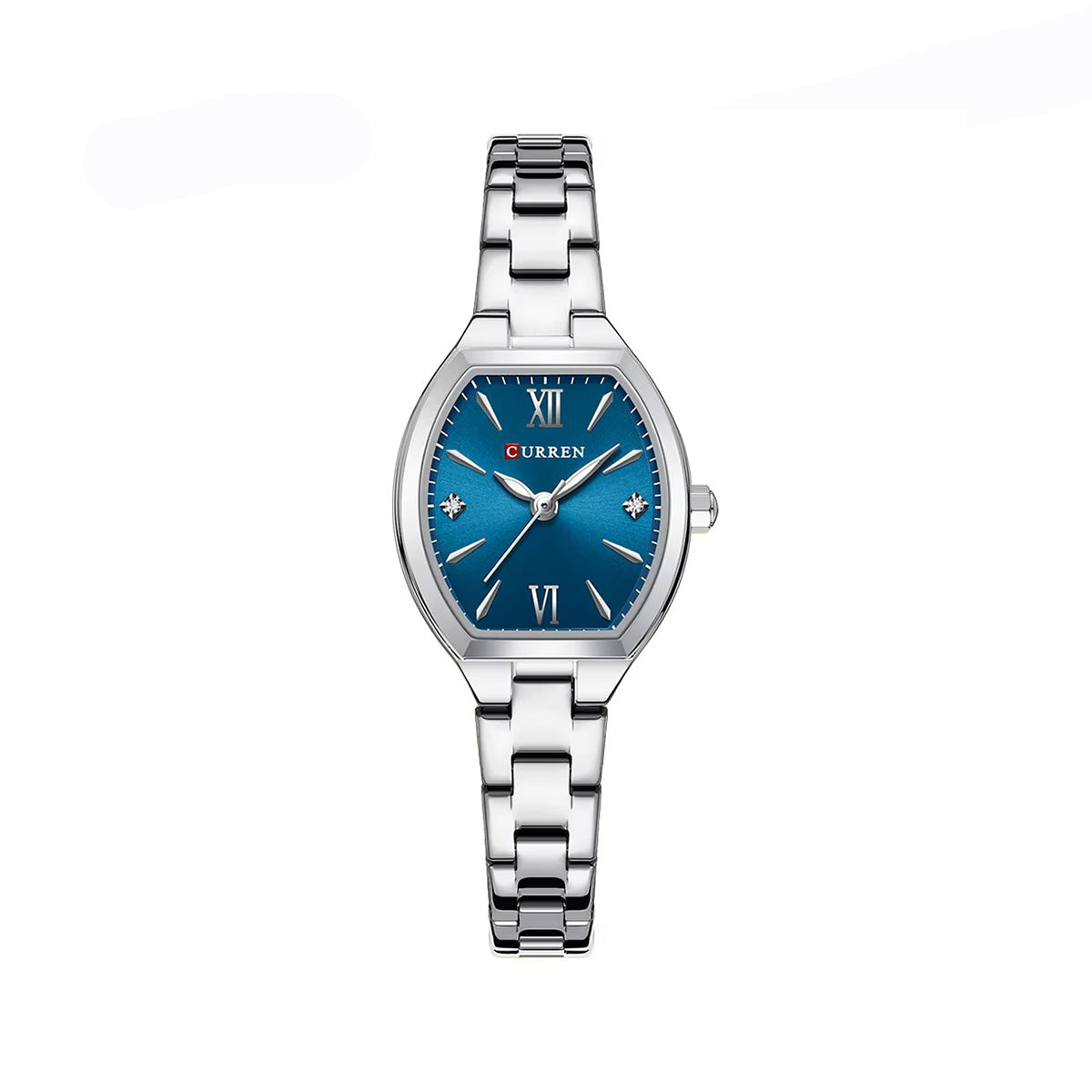 CURREN 9112 Women’s Stainless Steel Watch – Silver & Blue Elegant Design
