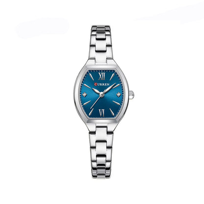 CURREN 9112 Women’s Stainless Steel Watch – Silver & Blue Elegant Design