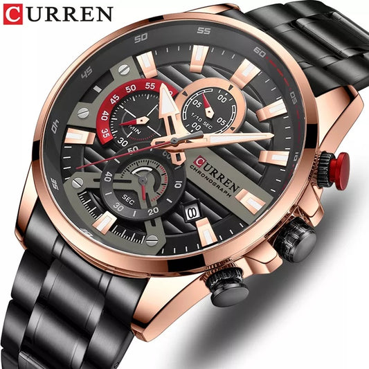 CURREN 8415 Chronograph Luminous Watch for Men - Black