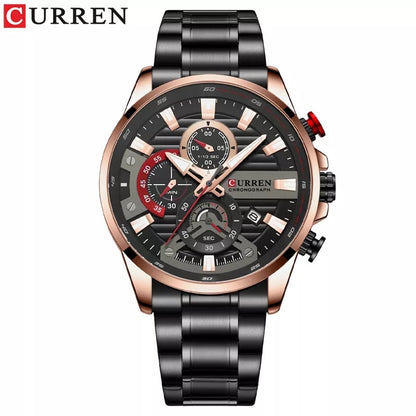 CURREN 8415 Chronograph Luminous Watch for Men - Black