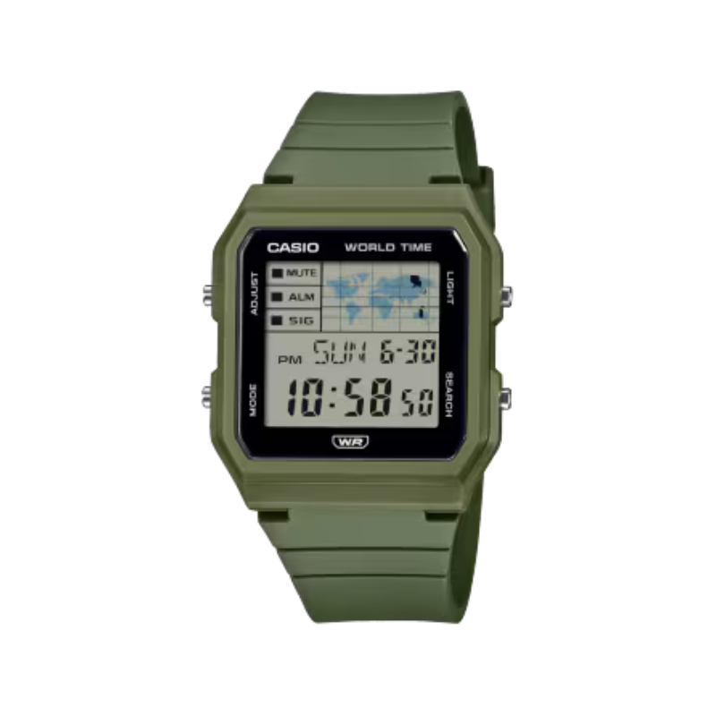 Casio LF-30W-3ADF Bio-Based Resin Digital Watch with World Time Map