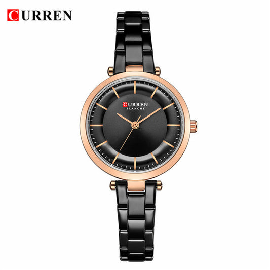 Curren 9054 Quartz Bracelet Watch for Women - Black
