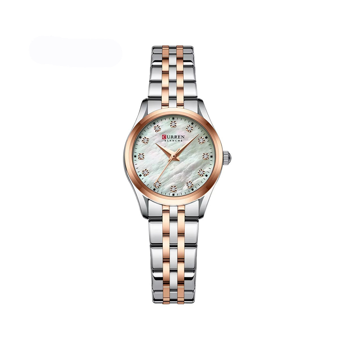 Curren 9111 Simple Diamonds Design Ladies Watch-Rose White