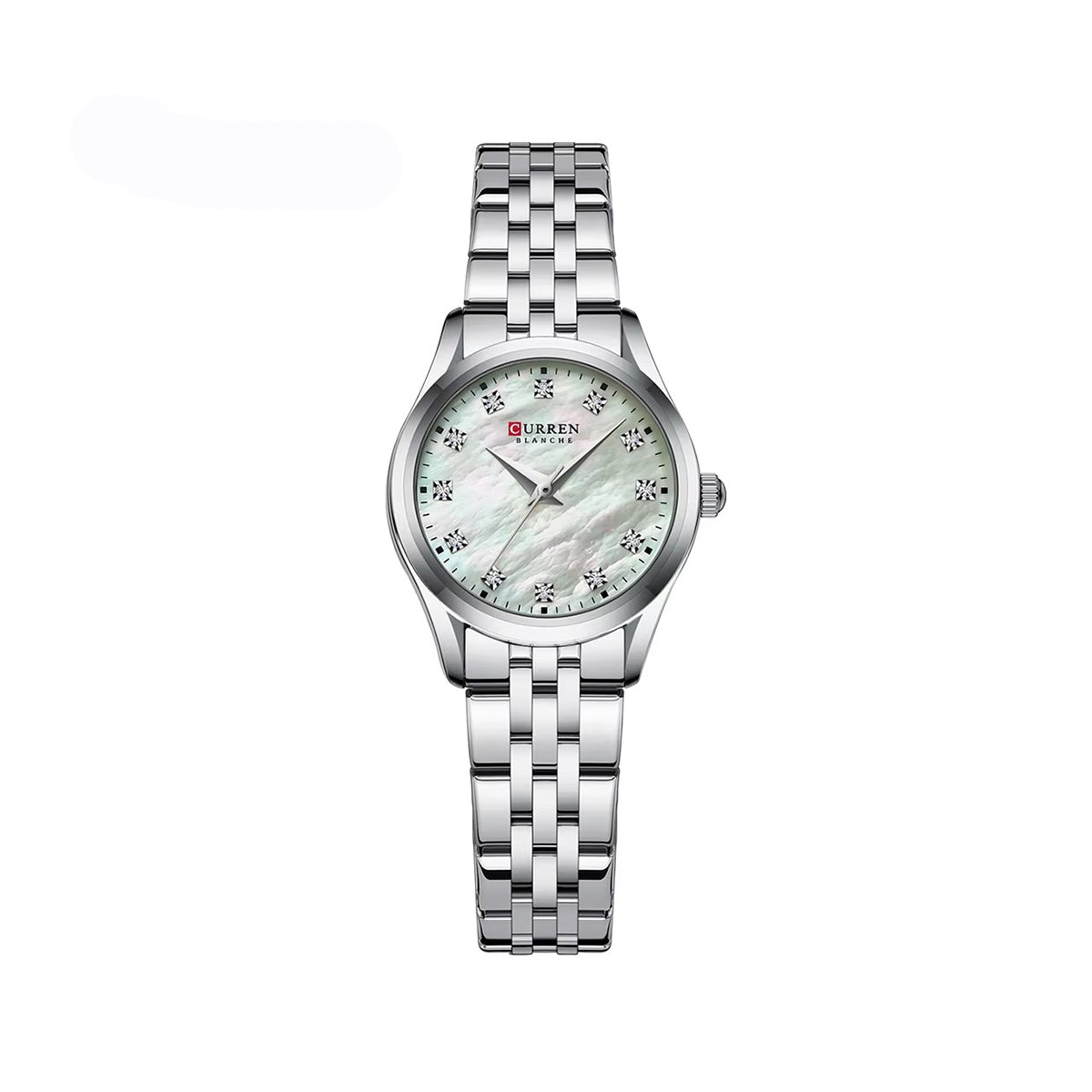 Curren 9111 Simple Diamonds Design Ladies Watch-Silver White