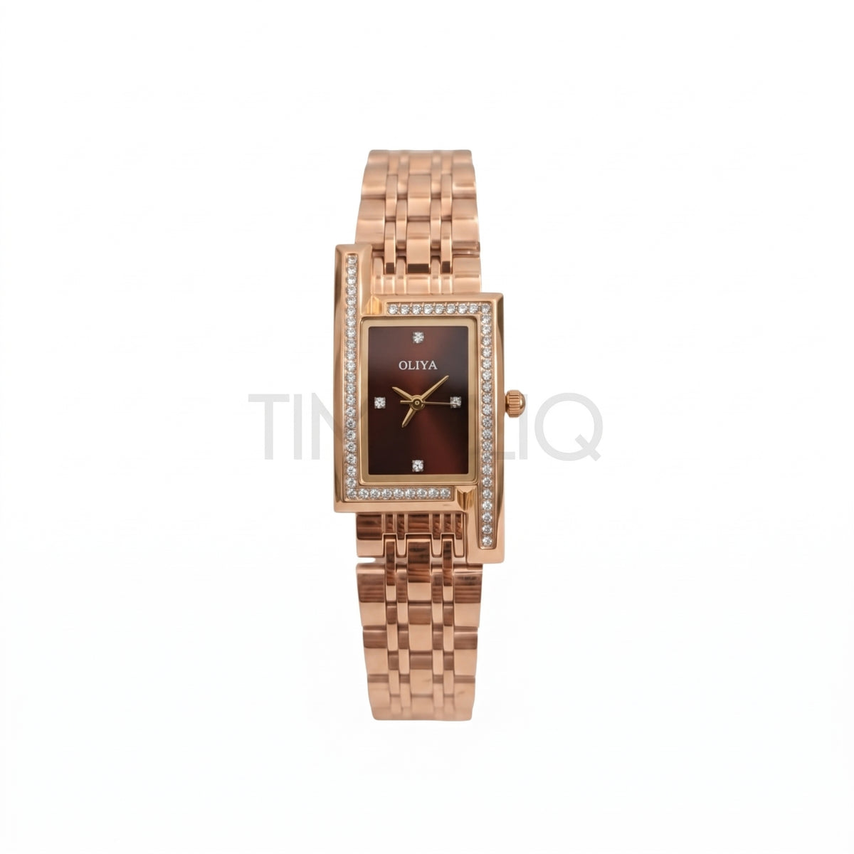 Oliya 6818 Luxury Rosegold Ladies Watch- Brown Dial