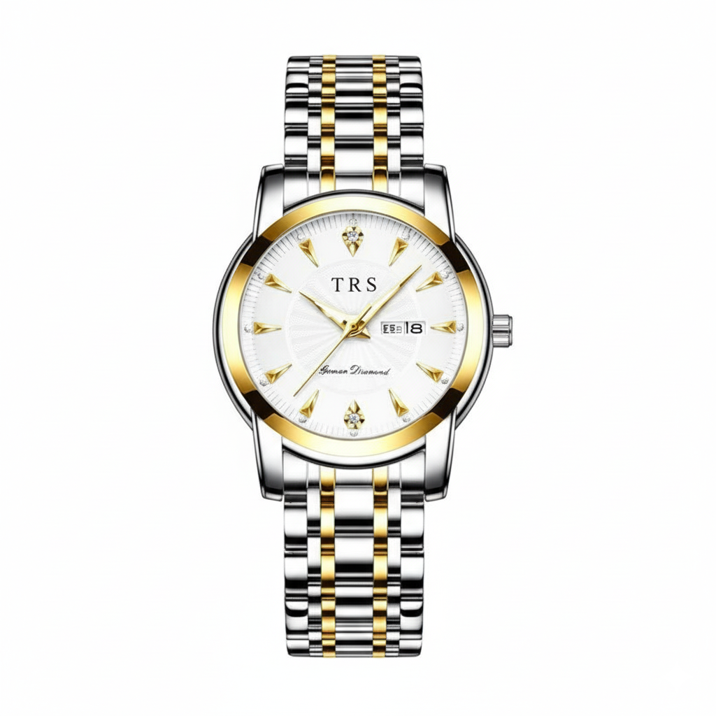 TRSOYE TRS 6603 Luxury Design Elegant Watch For Women-  Silver Gold