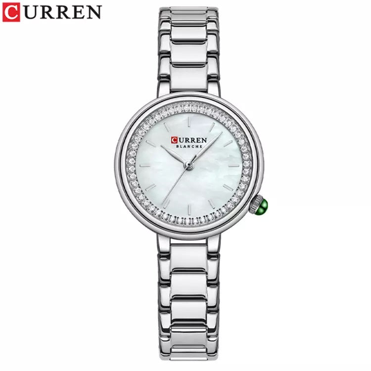Curren 9089 Trendy Quartz Movement Wristwatch for Women - Silver