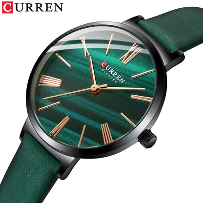 Curren 9076 Belt Quartz Wristwatch for Women - Green