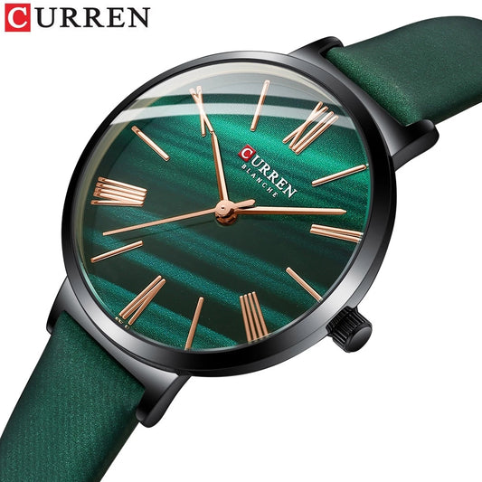 Curren 9076 Belt Quartz Wristwatch for Women - Green