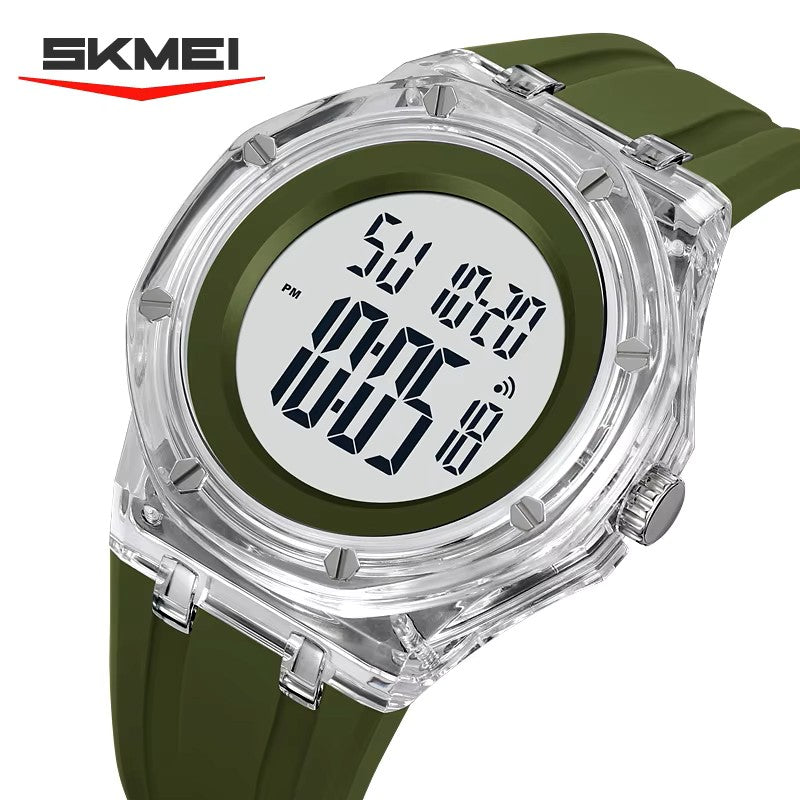 SKMEI 2489 Digital Watch Activity Silicone Strap Water Resist Chrono Calendar Sports Watch- Green - 1299