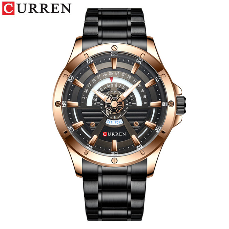 CURREN 8381 Luxury Quartz Watch for Men - Black