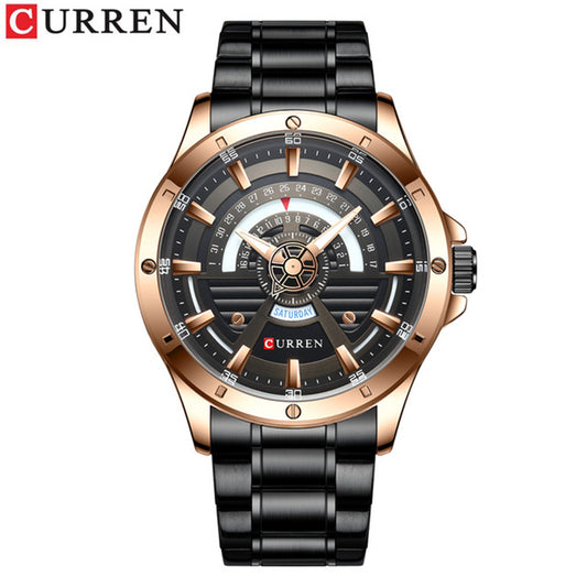 CURREN 8381 Luxury Quartz Watch for Men - Black