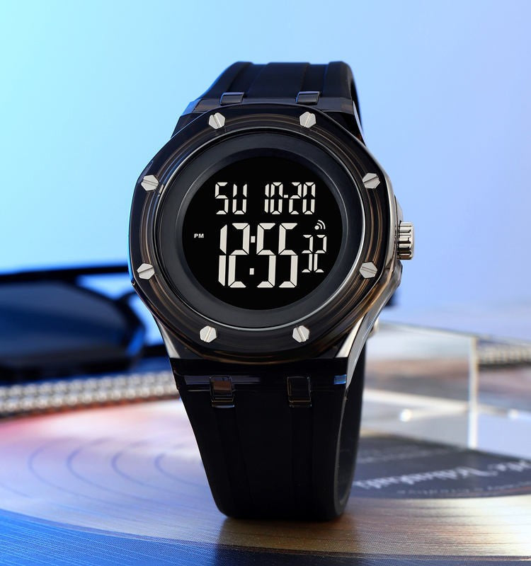 SKMEI 2489 Digital Watch Activity Silicone Strap Water Resist Chrono Calendar Sports Watch- Black - 1299