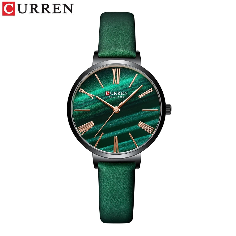 Curren 9076 Belt Quartz Wristwatch for Women - Green