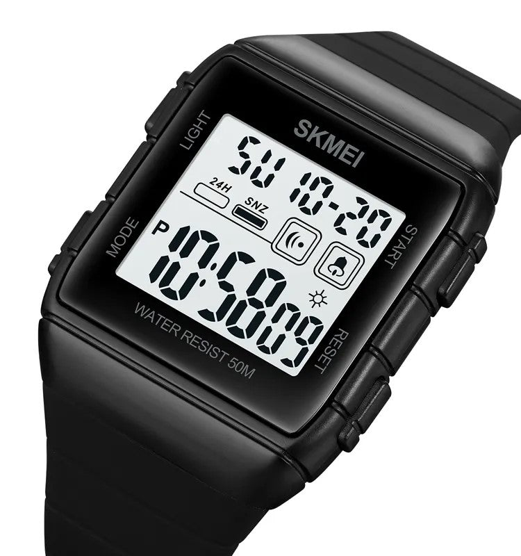SKMEI 1960 50m Waterproof Electric Men's Watch-Black V2