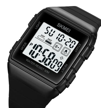 SKMEI 1960 50m Waterproof Electric Men's Watch-Black V2